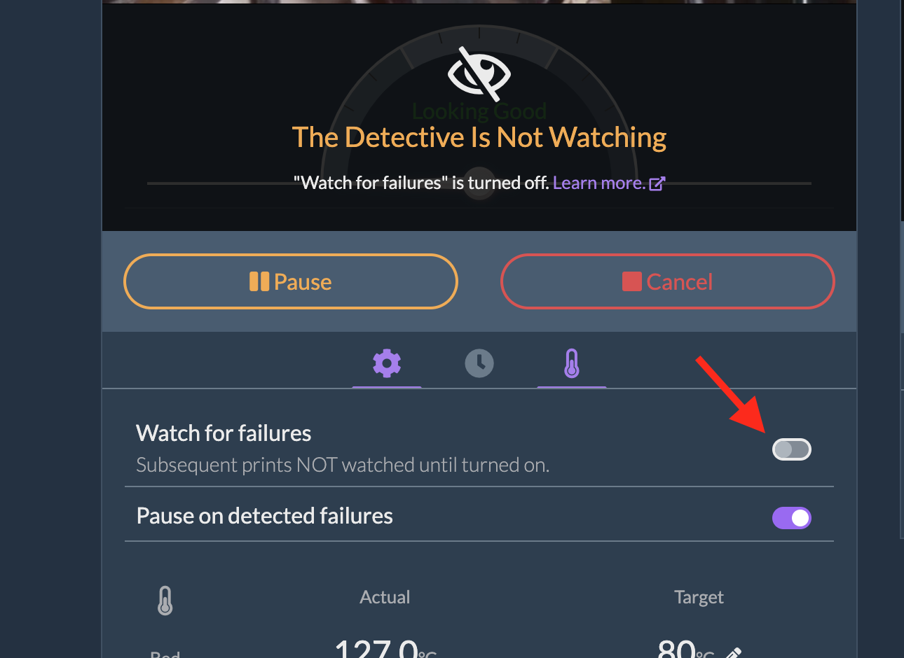 Enable AI failure detection 